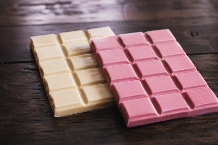 chocolate blanco y chocolate ruby