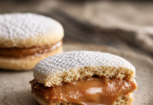 Más dulce de leche no significa mejor alfajor. Muchas veces al contrario. alfajor con mucho dolce de leche